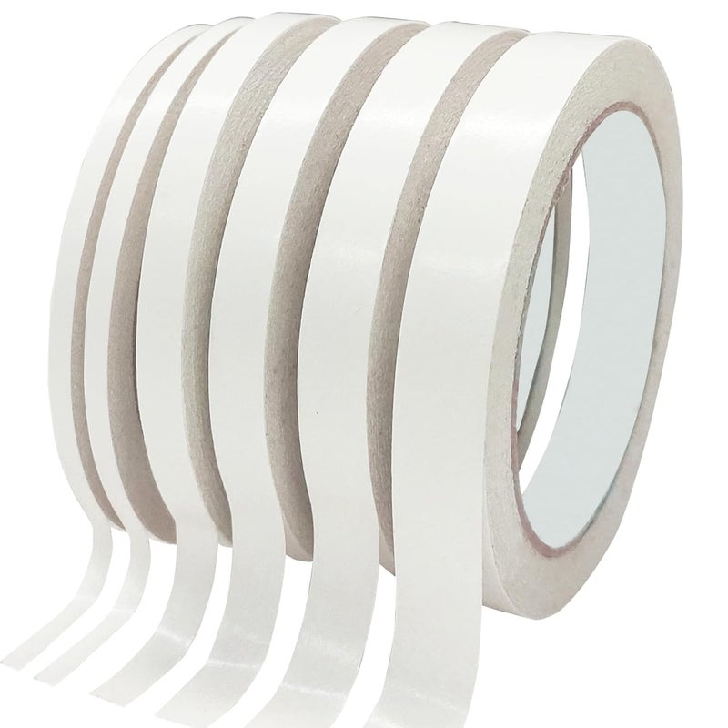 SmaringRobot Double Sided Tape for Crafts, Double-Sided Tape for Arts, Scrapbook Supplies, Photography, Gifts Box, Scrapbooking, Card Making, Paper Backing, Tear-by-Hand, 6 Roll Heavy Duty Multi-Size Adhesive Tape - Image 1
